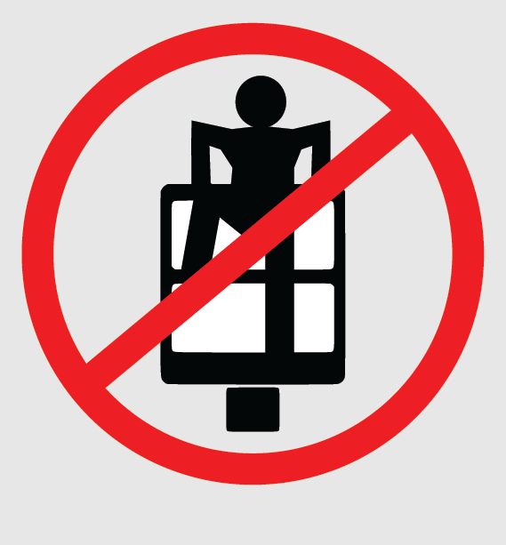 手すりへの登攀禁止